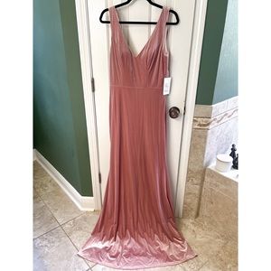 Revelry Blush Dakota Velvet Bridesmaid Dress Light Pink Mauve Mother of Bride